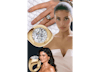 Moodboard of a Kylie Jenner round bezel engagement ring prediction