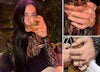 Pop star Dua Lipa wearing her rumoured engagement ring.