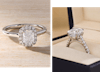 Cushion cut platinum diamond engagement rings.