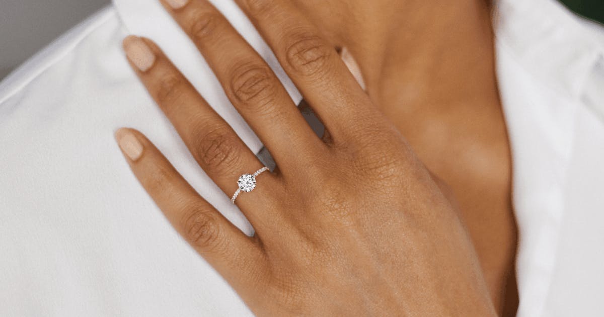 1 Carat Unique Hidden Halo Engagement Ring | Sylvie engagement rings, Wide  band engagement ring, Round engagement rings