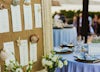 Wedding seating plan board, seashell themed.