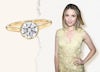 Dianna Argon round diamond bezel rubover engagement ring in yellow gold.
