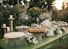 Outdoor wedding grazing table.