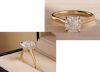 Cushion cut engagement rings.